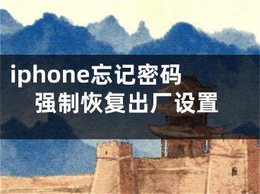 iphone忘記密碼強(qiáng)制恢復(fù)出廠設(shè)置