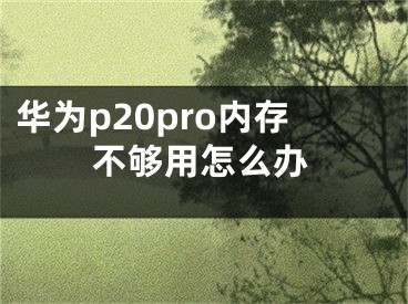 華為p20pro內(nèi)存不夠用怎么辦