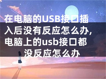 在電腦的USB接口插入后沒有反應(yīng)怎么辦,電腦上的usb接口都沒反應(yīng)怎么辦