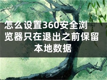 怎么設(shè)置360安全瀏覽器只在退出之前保留本地數(shù)據(jù)