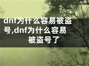 dnf為什么容易被盜號(hào),dnf為什么容易被盜號(hào)了