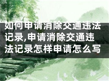 如何申請消除交通違法記錄,申請消除交通違法記錄怎樣申請怎么寫