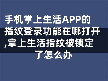 手機(jī)掌上生活A(yù)PP的指紋登錄功能在哪打開,掌上生活指紋被鎖定了怎么辦