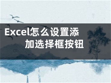 Excel怎么設(shè)置添加選擇框按鈕