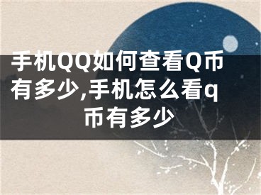 手機(jī)QQ如何查看Q幣有多少,手機(jī)怎么看q幣有多少