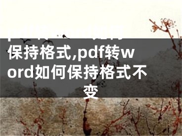 pdf轉(zhuǎn)word如何保持格式,pdf轉(zhuǎn)word如何保持格式不變