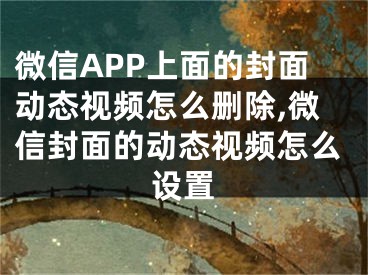 微信APP上面的封面動(dòng)態(tài)視頻怎么刪除,微信封面的動(dòng)態(tài)視頻怎么設(shè)置