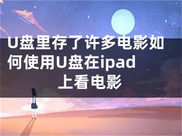 U盤(pán)里存了許多電影如何使用U盤(pán)在ipad上看電影