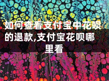 如何查看支付寶中花唄的退款,支付寶花唄哪里看