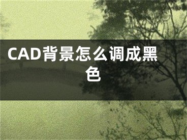 CAD背景怎么調(diào)成黑色