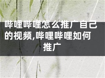 嗶哩嗶哩怎么推廣自己的視頻,嗶哩嗶哩如何推廣