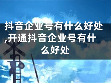 抖音企業(yè)號(hào)有什么好處,開通抖音企業(yè)號(hào)有什么好處