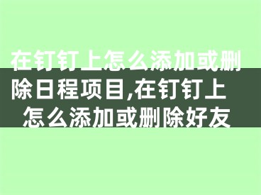 在釘釘上怎么添加或刪除日程項目,在釘釘上怎么添加或刪除好友