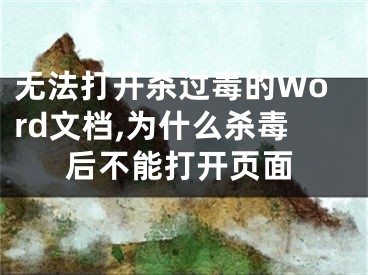 無法打開殺過毒的Word文檔,為什么殺毒后不能打開頁面