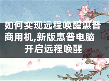 如何實(shí)現(xiàn)遠(yuǎn)程喚醒惠普商用機(jī),新版惠普電腦開啟遠(yuǎn)程喚醒