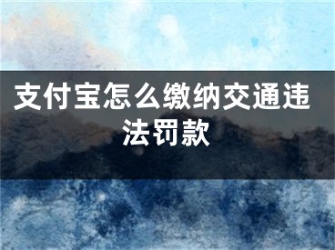 支付寶怎么繳納交通違法罰款