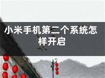 小米手機(jī)第二個(gè)系統(tǒng)怎樣開啟