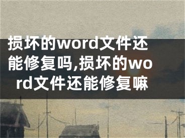 損壞的word文件還能修復(fù)嗎,損壞的word文件還能修復(fù)嘛