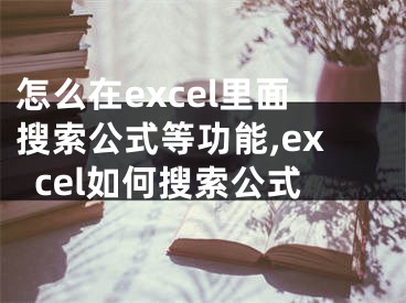 怎么在excel里面搜索公式等功能,excel如何搜索公式