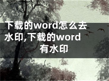 下載的word怎么去水印,下載的word有水印