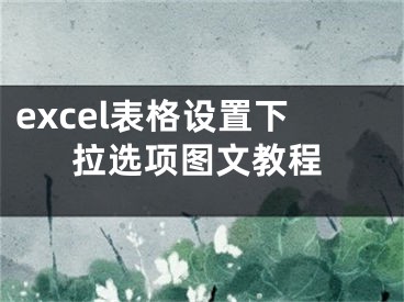 excel表格設(shè)置下拉選項(xiàng)圖文教程