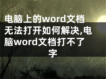 電腦上的word文檔無法打開如何解決,電腦word文檔打不了字