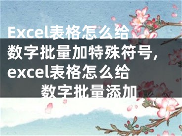 Excel表格怎么給數(shù)字批量加特殊符號,excel表格怎么給數(shù)字批量添加