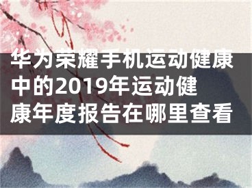 華為榮耀手機運動健康中的2019年運動健康年度報告在哪里查看