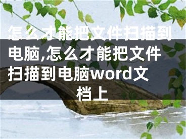 怎么才能把文件掃描到電腦,怎么才能把文件掃描到電腦word文檔上