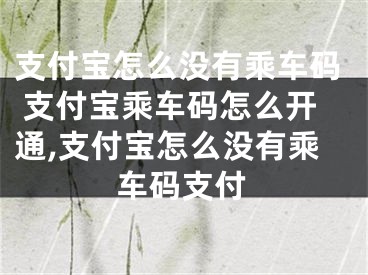 支付寶怎么沒有乘車碼 支付寶乘車碼怎么開通,支付寶怎么沒有乘車碼支付