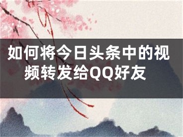 如何將今日頭條中的視頻轉(zhuǎn)發(fā)給QQ好友