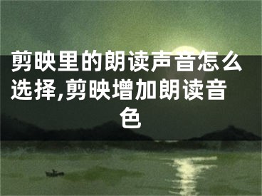 剪映里的朗讀聲音怎么選擇,剪映增加朗讀音色