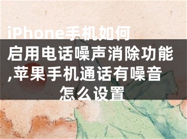 iPhone手機如何啟用電話噪聲消除功能,蘋果手機通話有噪音怎么設(shè)置