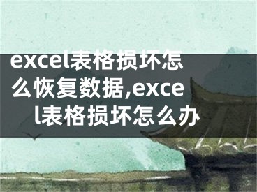 excel表格損壞怎么恢復(fù)數(shù)據(jù),excel表格損壞怎么辦