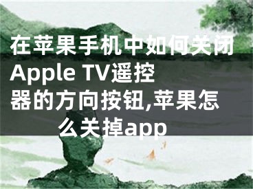 在蘋果手機中如何關(guān)閉Apple TV遙控器的方向按鈕,蘋果怎么關(guān)掉app