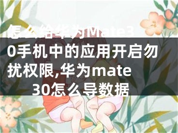 怎么給華為Mate30手機(jī)中的應(yīng)用開啟勿擾權(quán)限,華為mate30怎么導(dǎo)數(shù)據(jù)