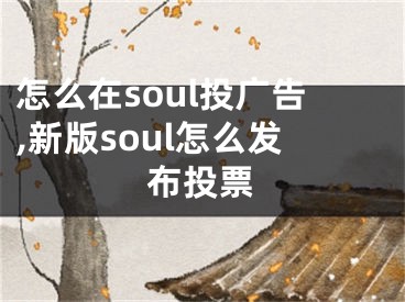 怎么在soul投廣告,新版soul怎么發(fā)布投票