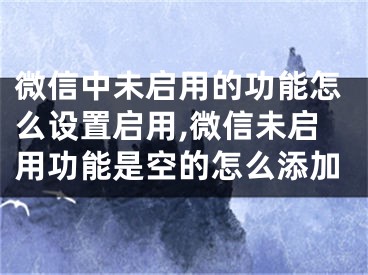 微信中未啟用的功能怎么設(shè)置啟用,微信未啟用功能是空的怎么添加