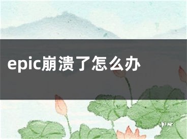 epic崩潰了怎么辦