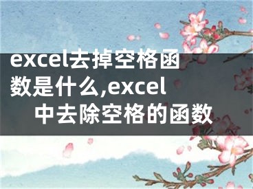 excel去掉空格函數(shù)是什么,excel中去除空格的函數(shù)