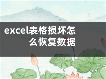 excel表格損壞怎么恢復數據