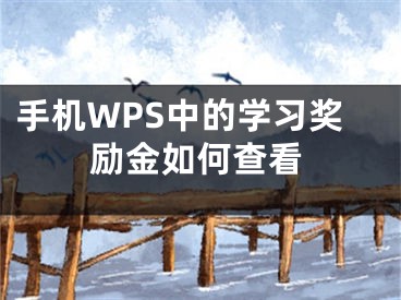 手機WPS中的學習獎勵金如何查看