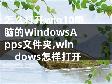 怎么打開win10電腦的WindowsApps文件夾,windows怎樣打開