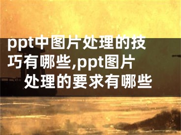 ppt中圖片處理的技巧有哪些,ppt圖片處理的要求有哪些