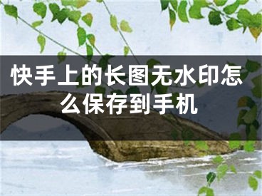 快手上的長(zhǎng)圖無水印怎么保存到手機(jī)