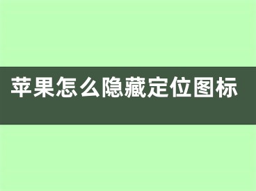 蘋果怎么隱藏定位圖標