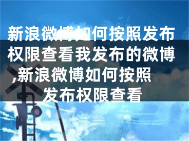 新浪微博如何按照發(fā)布權(quán)限查看我發(fā)布的微博 ,新浪微博如何按照發(fā)布權(quán)限查看