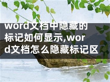 word文檔中隱藏的標記如何顯示,word文檔怎么隱藏標記區(qū)