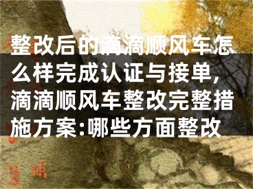 整改后的滴滴順風(fēng)車怎么樣完成認(rèn)證與接單,滴滴順風(fēng)車整改完整措施方案:哪些方面整改