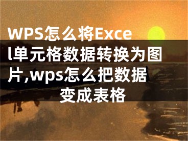 WPS怎么將Excel單元格數(shù)據(jù)轉(zhuǎn)換為圖片,wps怎么把數(shù)據(jù)變成表格